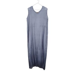 Bodil Women's 100% Poly Chiffon Pleated Midi Dress Blue- L